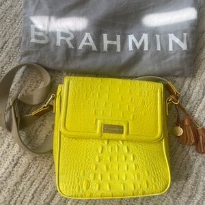 Brahmin neon yellow croc crossbody - Vintage